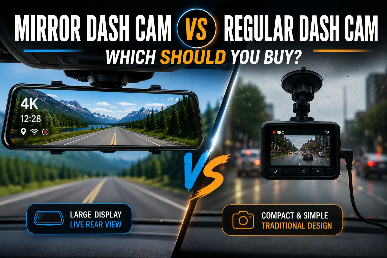 Mirror Dash Cam vs Regular Dash Cam: Which Should You Buy?