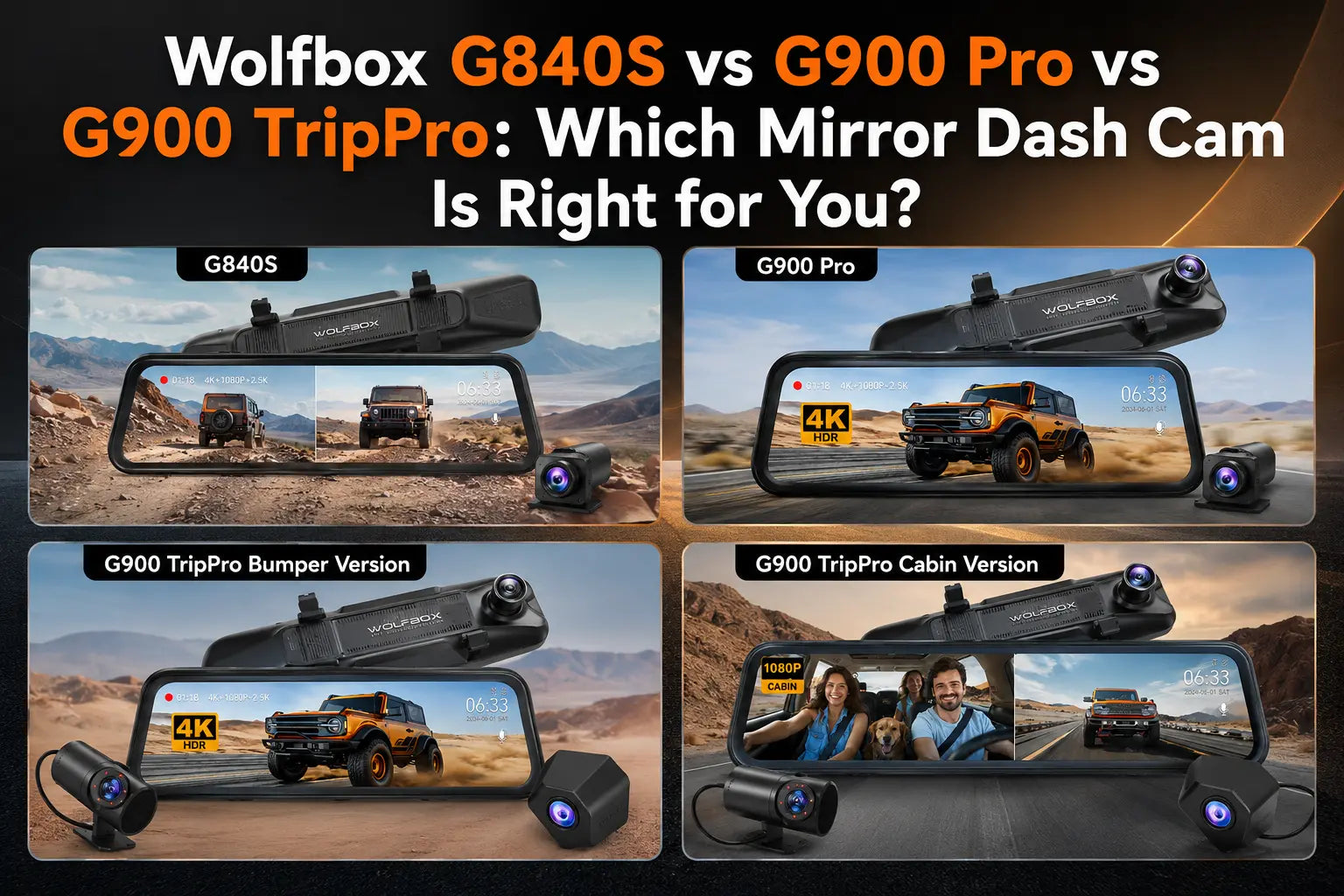Wolfbox G840S vs G900 Pro vs G900 TripPro