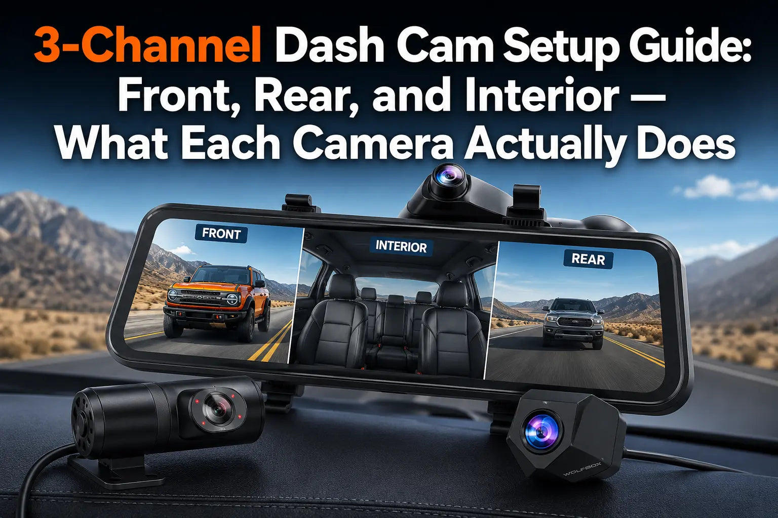 3-Channel Dash Cam Setup Guide: Front, Rear, and Interior — What Each Camera Actually Does