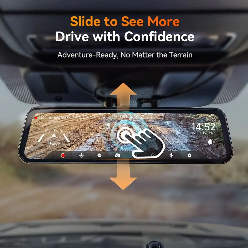 WOLFBOX G900 TriPro Bumper Version 3 Channel Rearview Mirror Camera - WOLFBOX