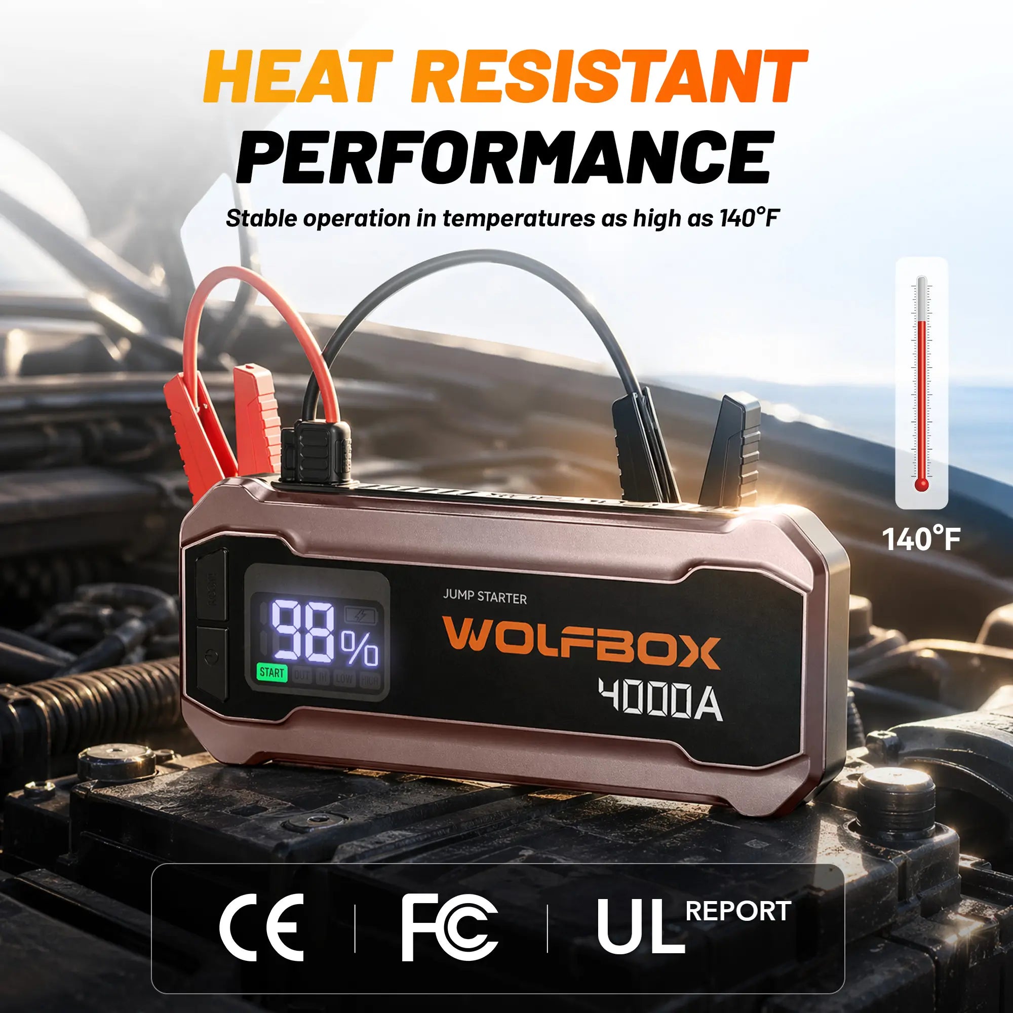 4000a jump starter in rose gold with overheat protection