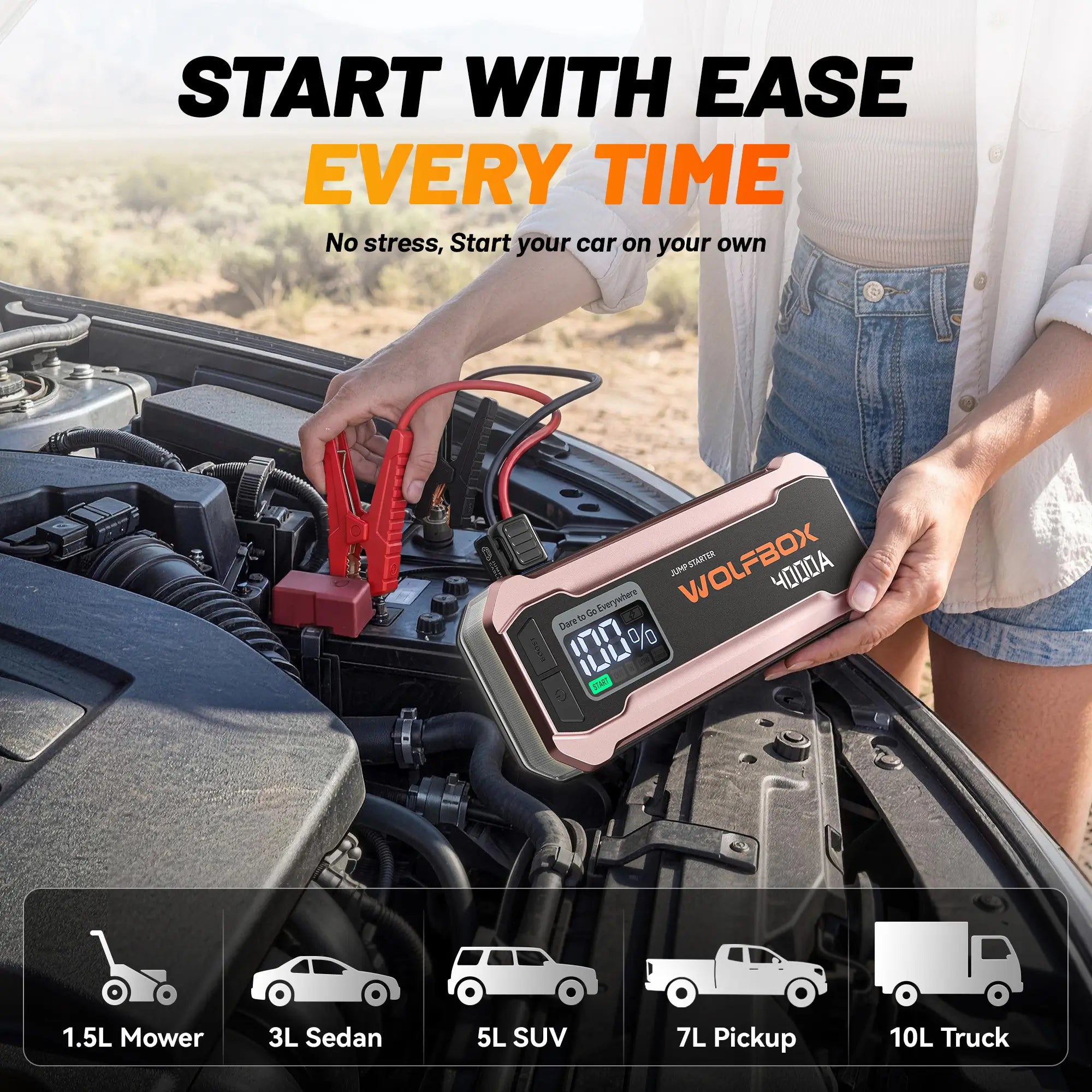 4000a_jump_starter_rose_gold_starts_multiple_vehicles_anytime_anywhere