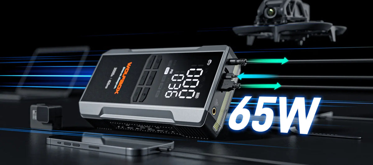 portable jump starter charging devices at 65W fast charging speed