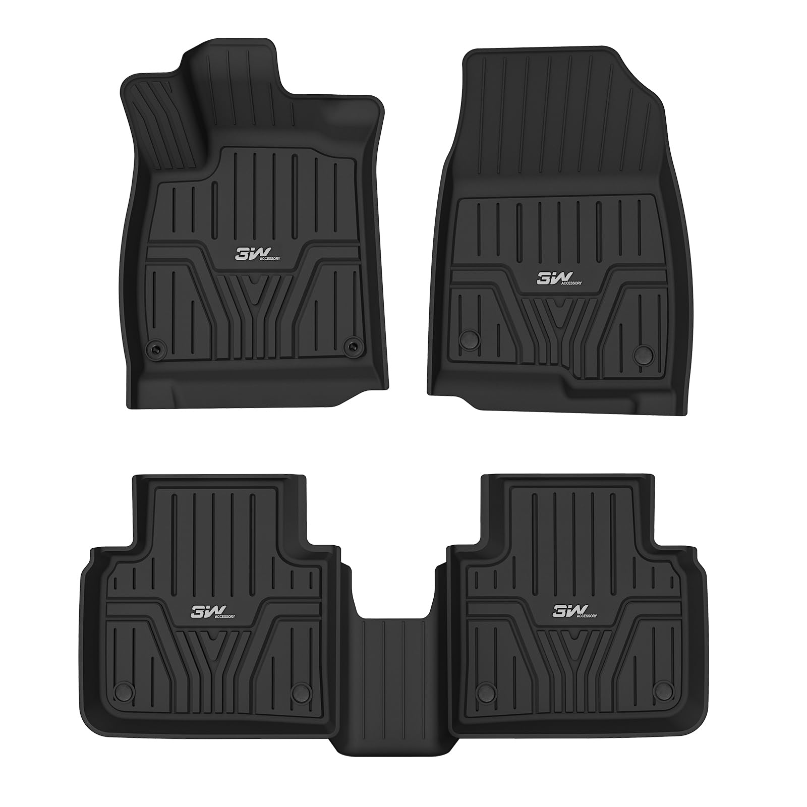 3W Honda Accord 2018-2022 Hatchback Coupe Sedan (Include Hybrid Model) Custom Floor Mats TPE Material & All-Weather Protection Vehicles & Parts 3W 2018-2022 Accord 2018-2022 1st&2nd Row Mats
