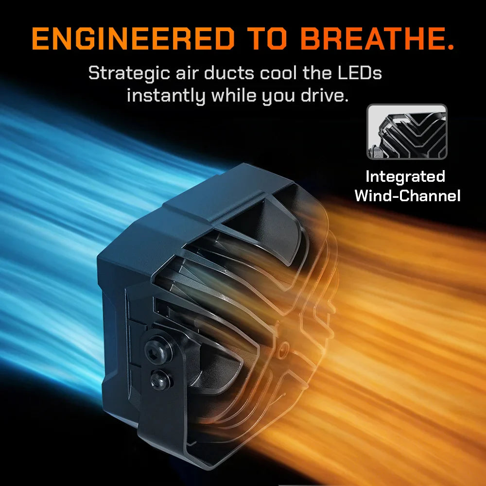 NomadRover 5 integrated wind-channel cooling system for efficient LED heat dissipation