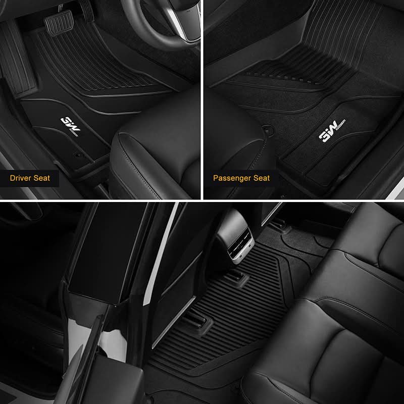 3W Tesla Model 3 2021-2022 Custom Floor Mats & Trunk Mats TPE Material & All-Weather Protection Vehicles & Parts 3Wliners