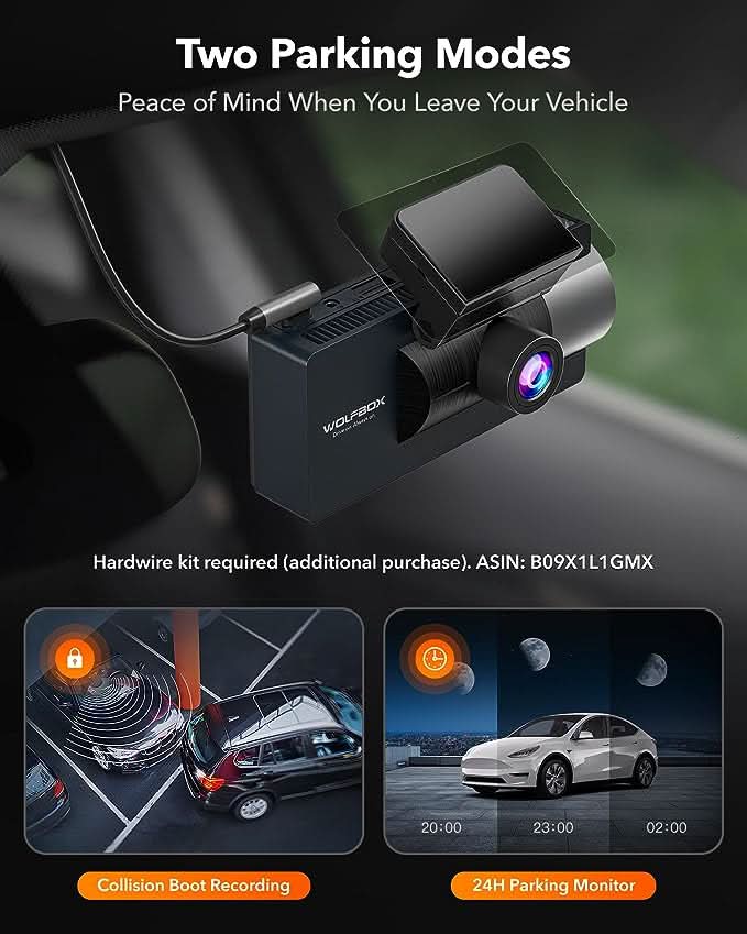 WOLFBOX i17 4K+2.5K 5G WiFi Super IR Night Vision Dash Cam camera WOLFBOX
