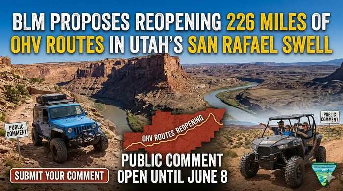 BLM Proposes Reopening 226 Miles of OHV Routes in Utah's San Rafael Swell — Public Comment Open Until June 8