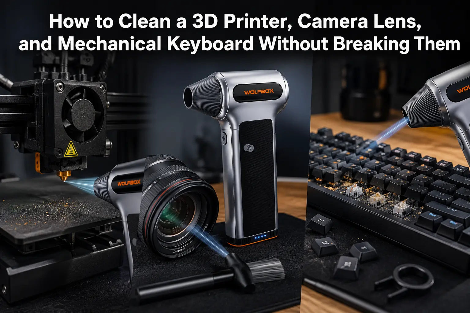 How to Clean a 3D Printer, Camera Lens, and Mechanical Keyboard