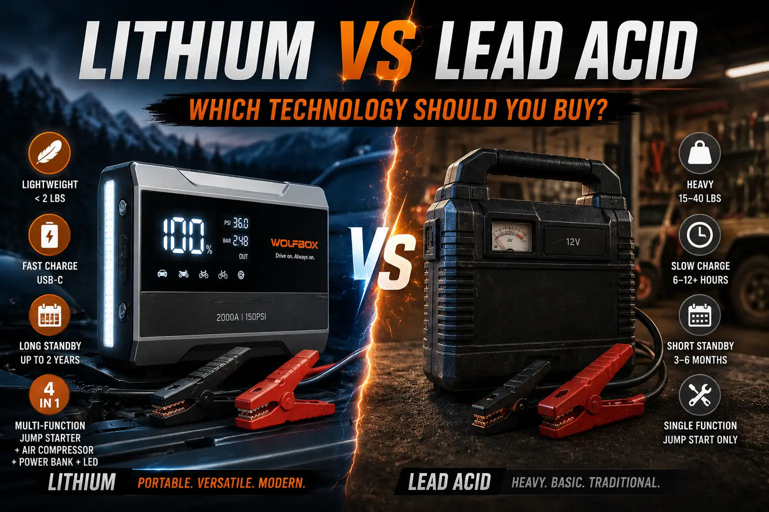 Lithium vs Lead Acid Jump Starter