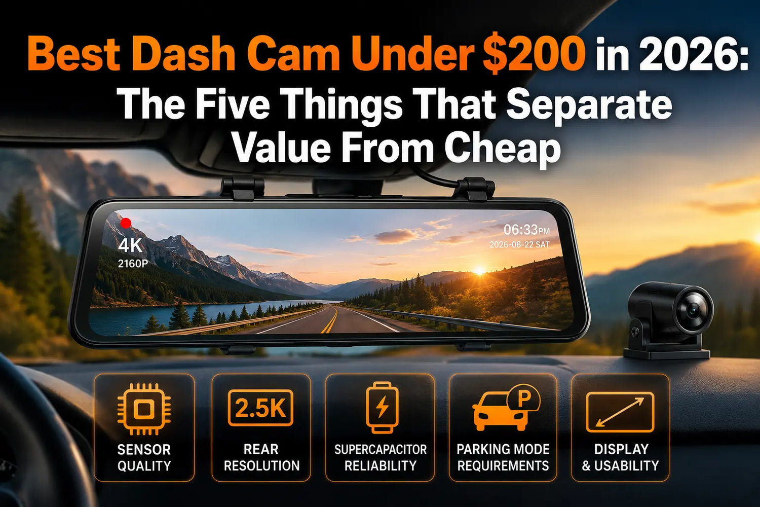 Best Dash Cam Under $200 in 2026: The Five Things That Separate Value From Cheap