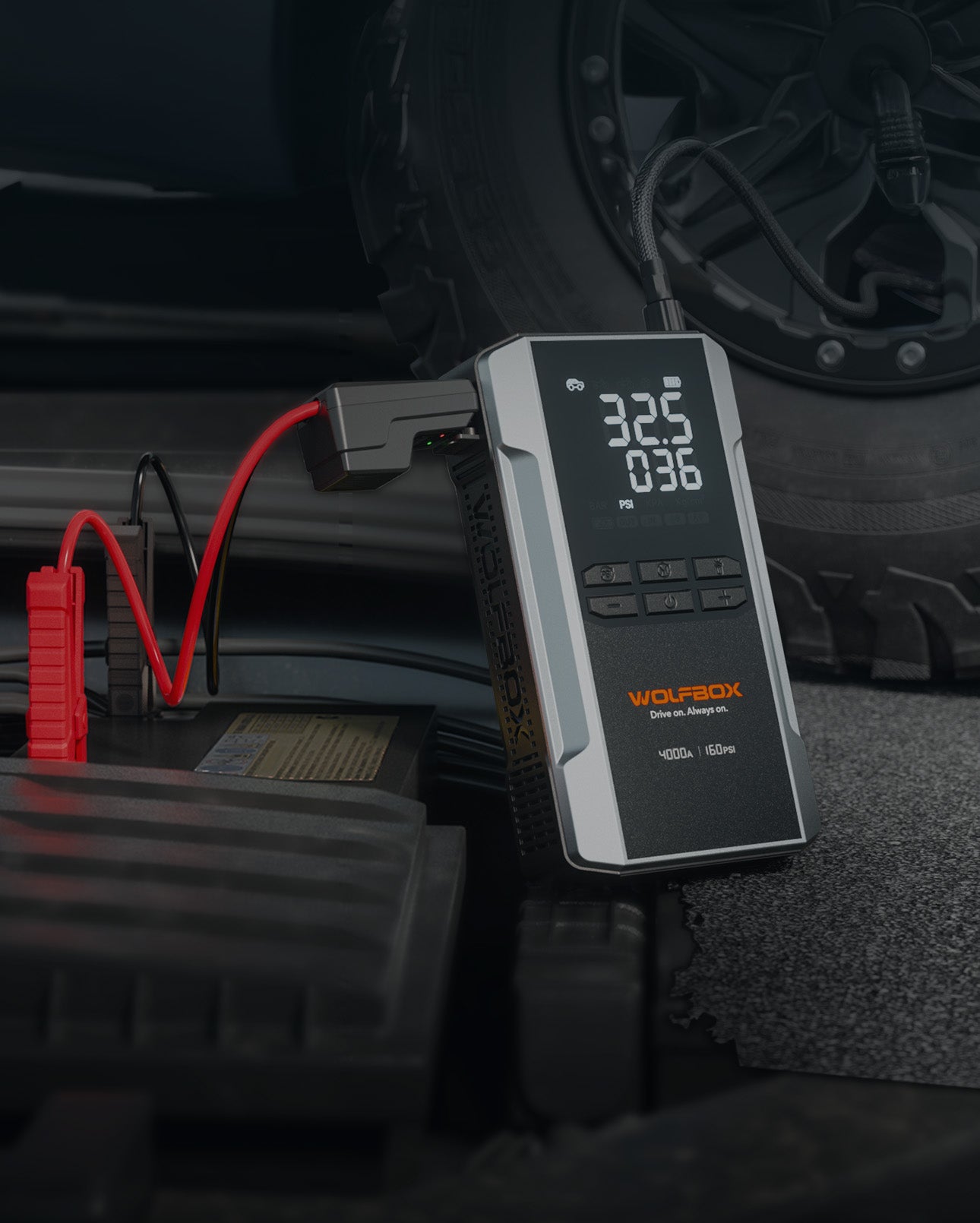 Jump Starter with Air Compressor - WOLFBOX