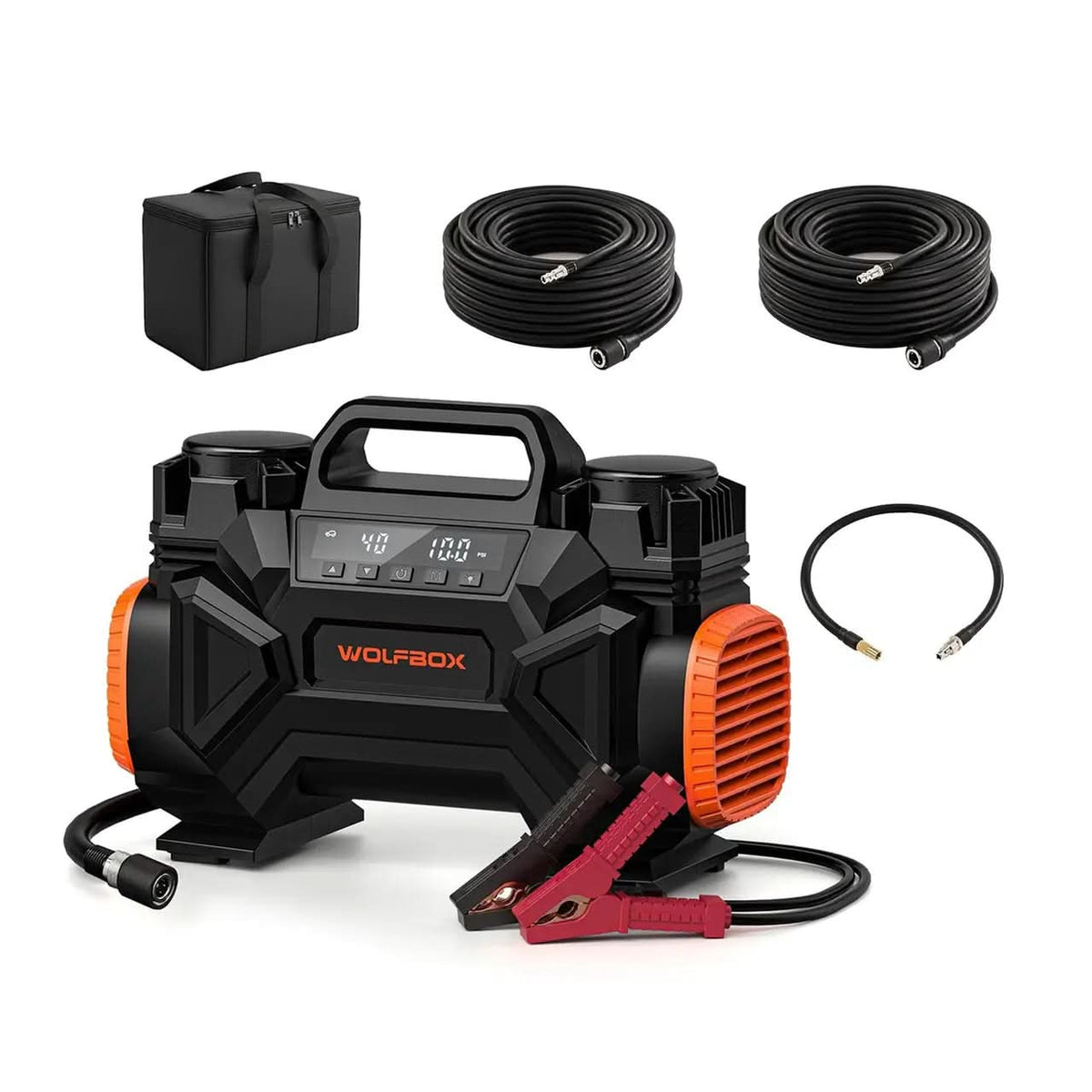 12V Heavy Duty Dual Cylinder Portable Air Compressor 5.1 CFM - WOLFBOX HyperFlow 60D - WOLFBOX