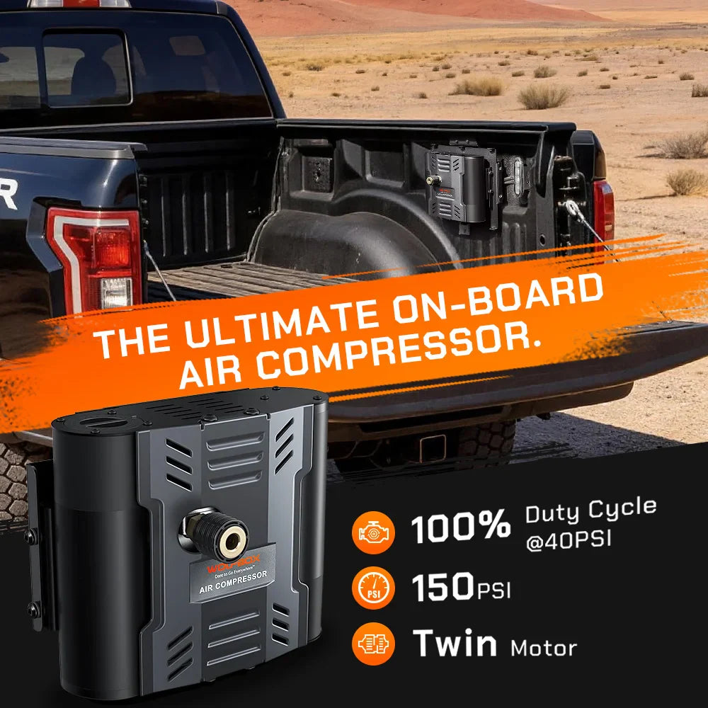 WOLFBOX Twin Motor On-Board Air Compressor | 100% Duty