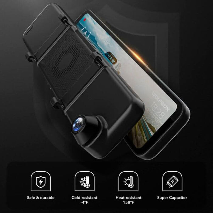 WOLFBOX G890 3 Channel Mirror Dash Cam with GPS
