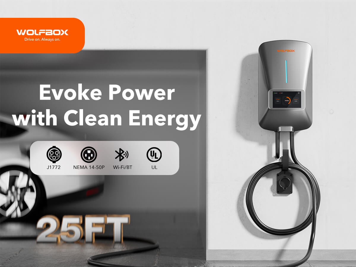 WOLFBOX Level 2 EV Charger with WiFi and Bluetooth