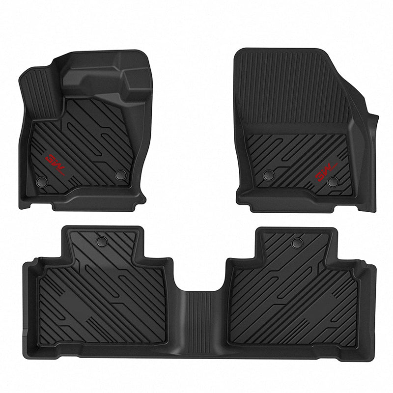 3W Ford Ranger 2020-2023 Custom Floor Mats TPE Material & All-Weather Protection Vehicles & Parts 3W 2020-2023 Ranger 2020-2023 1st&2nd Row Mats