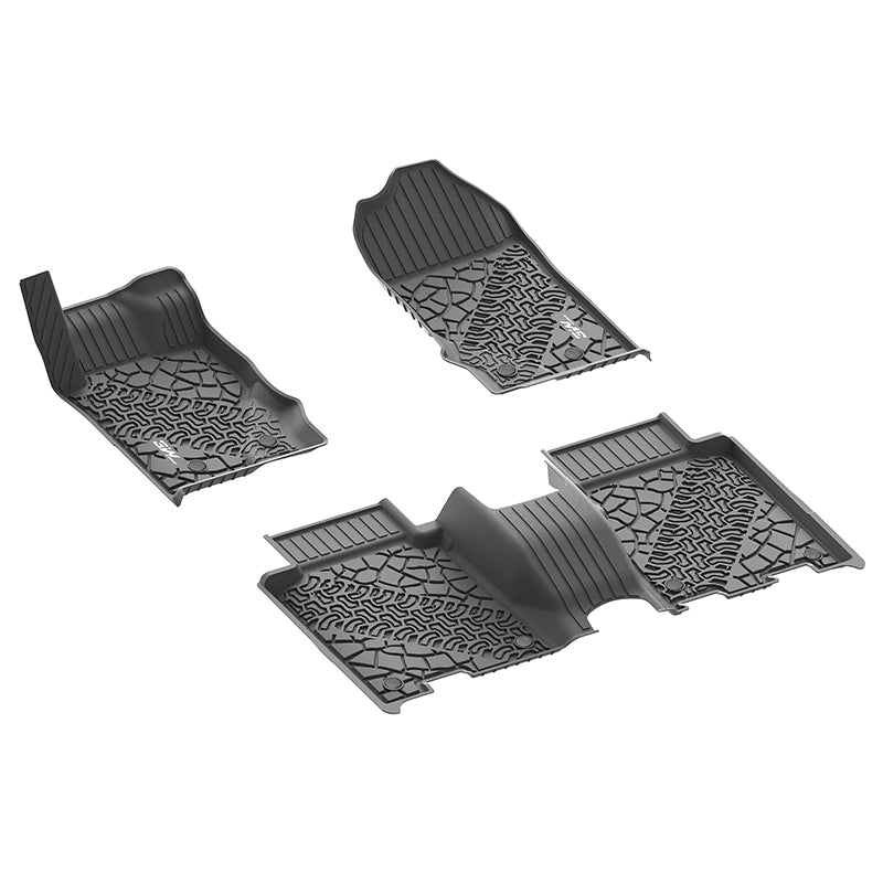 3W Ford Bronco 4-Door 2021-2024 Floor Mats / Trunk Mat TPE Material & All-Weather Protection Vehicles & Parts 3W 2021-2024 Bronco 2021-2024 1st&2nd Row Mats