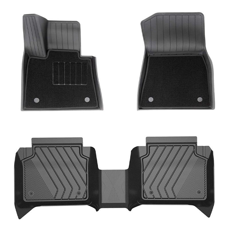 3W BMW X5 2019-2024 Custom Floor Mats / Trunk Mat TPE Material & All-Weather Protection Vehicles & Parts 3W 2019-2024 X5 2019-2024 1st&2nd Row Mats with Front Carpet
