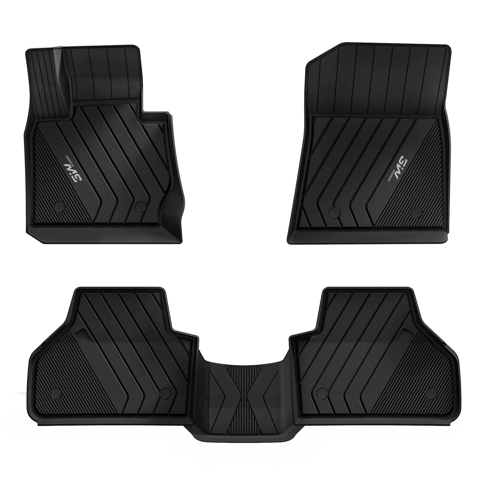 3W BMW X4 2015-2018 Custom Floor Mats TPE Material & All-Weather Protection Vehicles & Parts 3W 2015-2018 X4 2015-2018 1st&2nd Row Mats