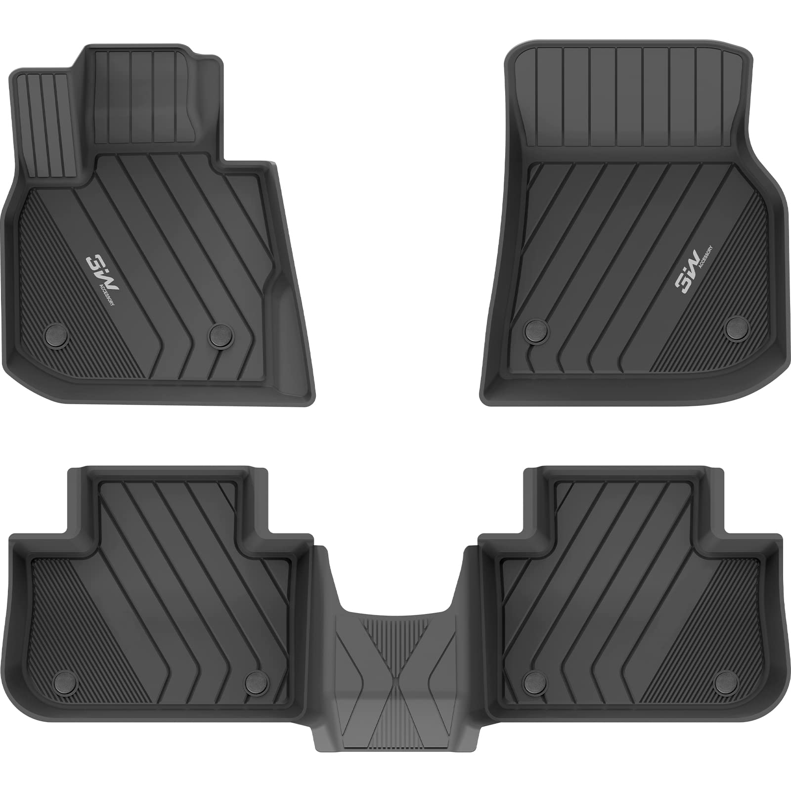 3W BMW X3 30iX3 M40iX3 30eX3M 2018-2024 Floor Mats & Cargo Mats TPE Material & All-Weather Protection Vehicles & Parts 3W 2018-2024 X3 2018-2024 1st&2nd Row Mats