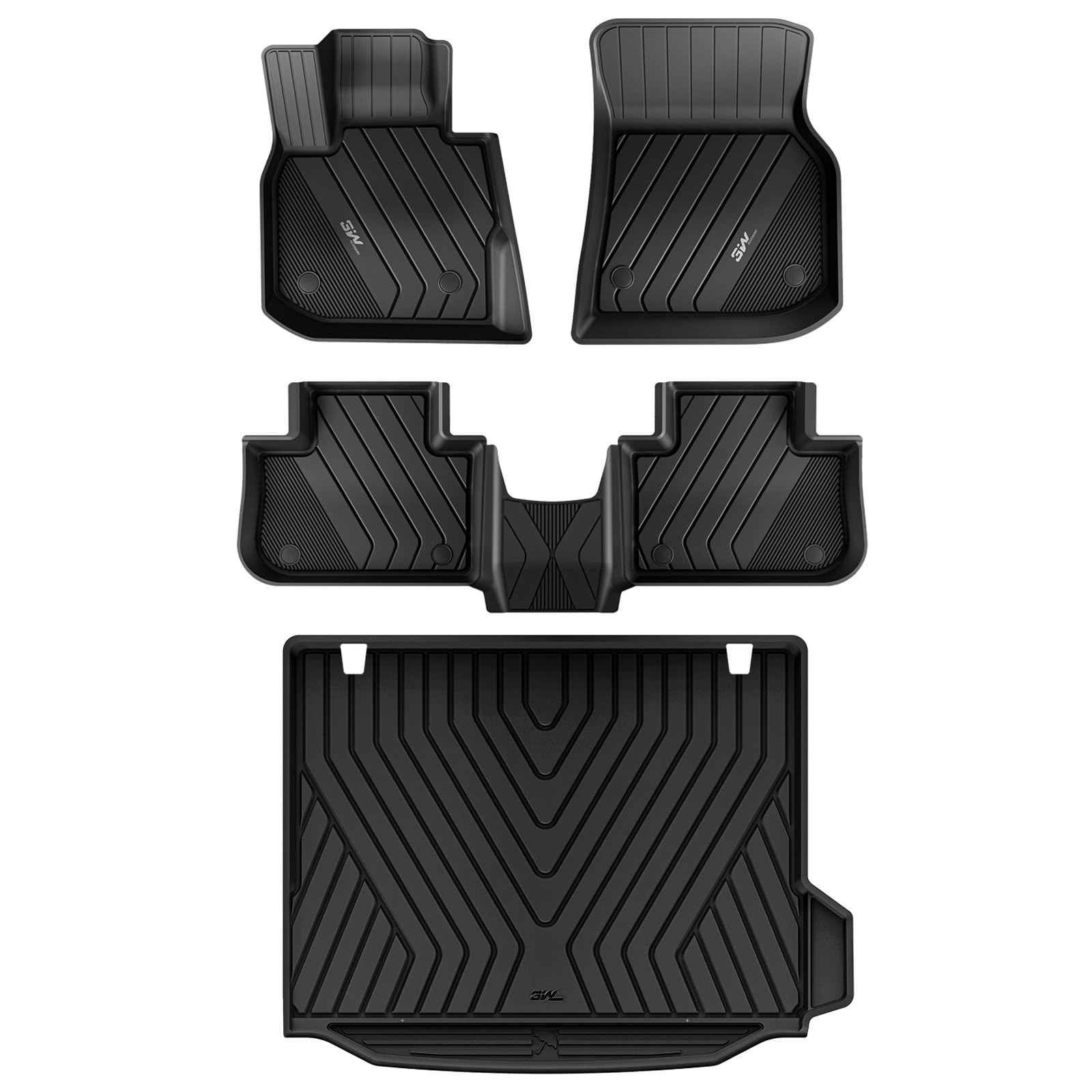 3W BMW X3 30iX3 M40iX3 30eX3M 2018-2024 Floor Mats & Cargo Mats TPE Material & All-Weather Protection Vehicles & Parts 3W 2018-2024 X3 2018-2024 1st&2nd Row+Trunk Mat