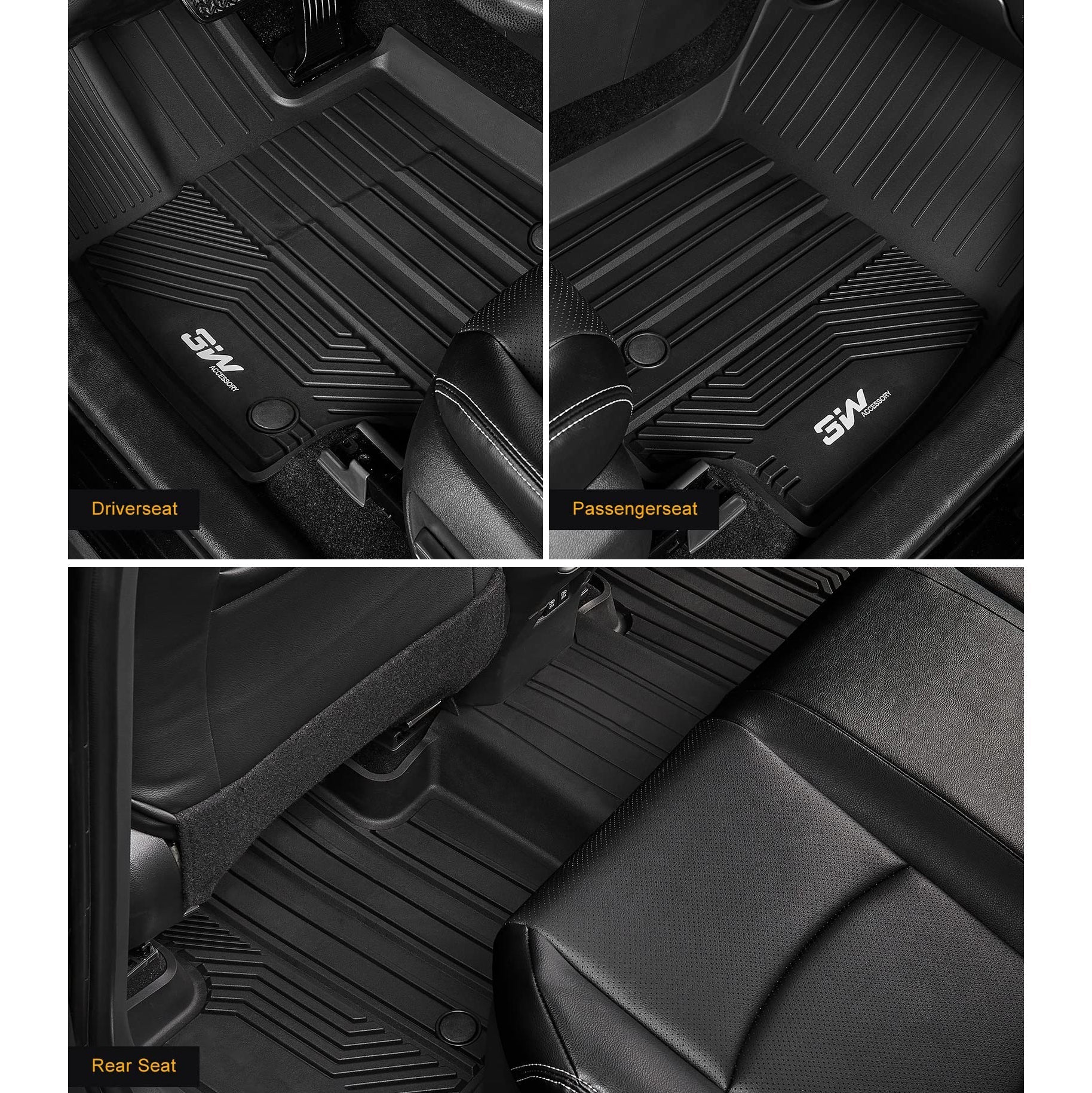 3W Toyota RAV4 2013-2018 Custom Floor Mats TPE Material & All-Weather Protection Vehicles & Parts 3w   