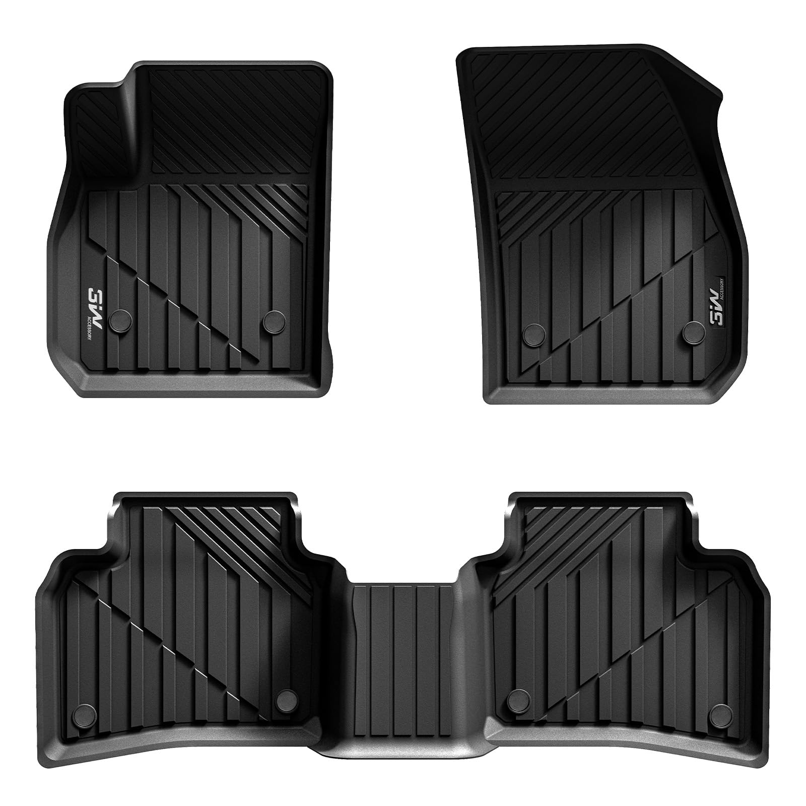 3W Cadillac XT4 2019-2024 Custom Floor Mats TPE Material & All-Weather Protection Vehicles & Parts 3W 2019-2024 XT4 2019-2024 1st&2nd Row Mats
