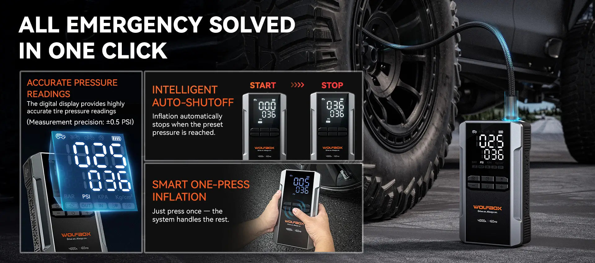 Smart Jump Starter with Air Compressor