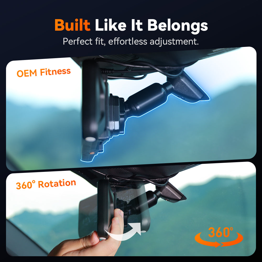 WOLFBOX G900 TriPro Bumper Version 3 Channel Rearview Mirror with Excl