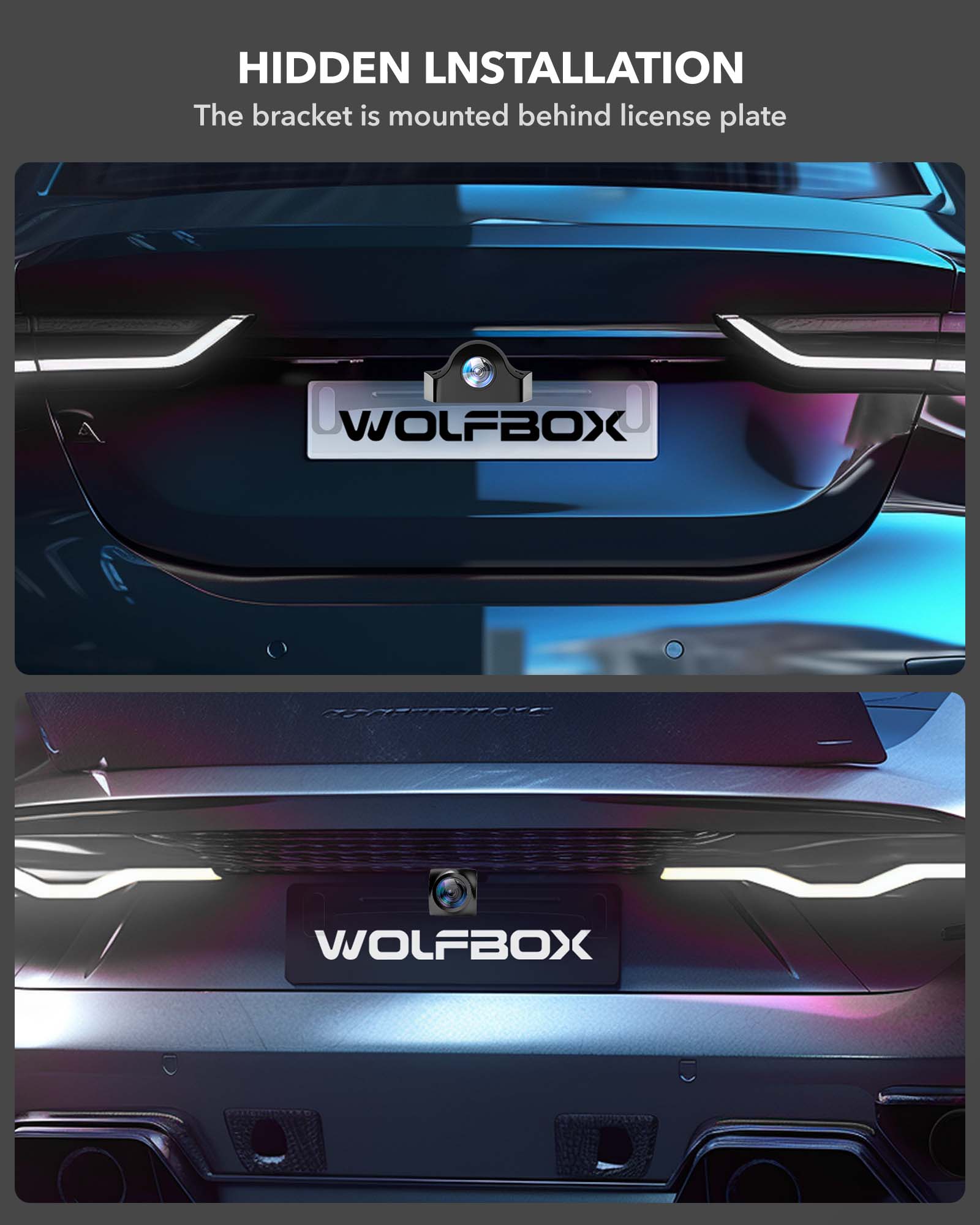 WOLFBOX Reverse Camera Plate Bracket for Easier Rear Cam Installation - WOLFBOX
