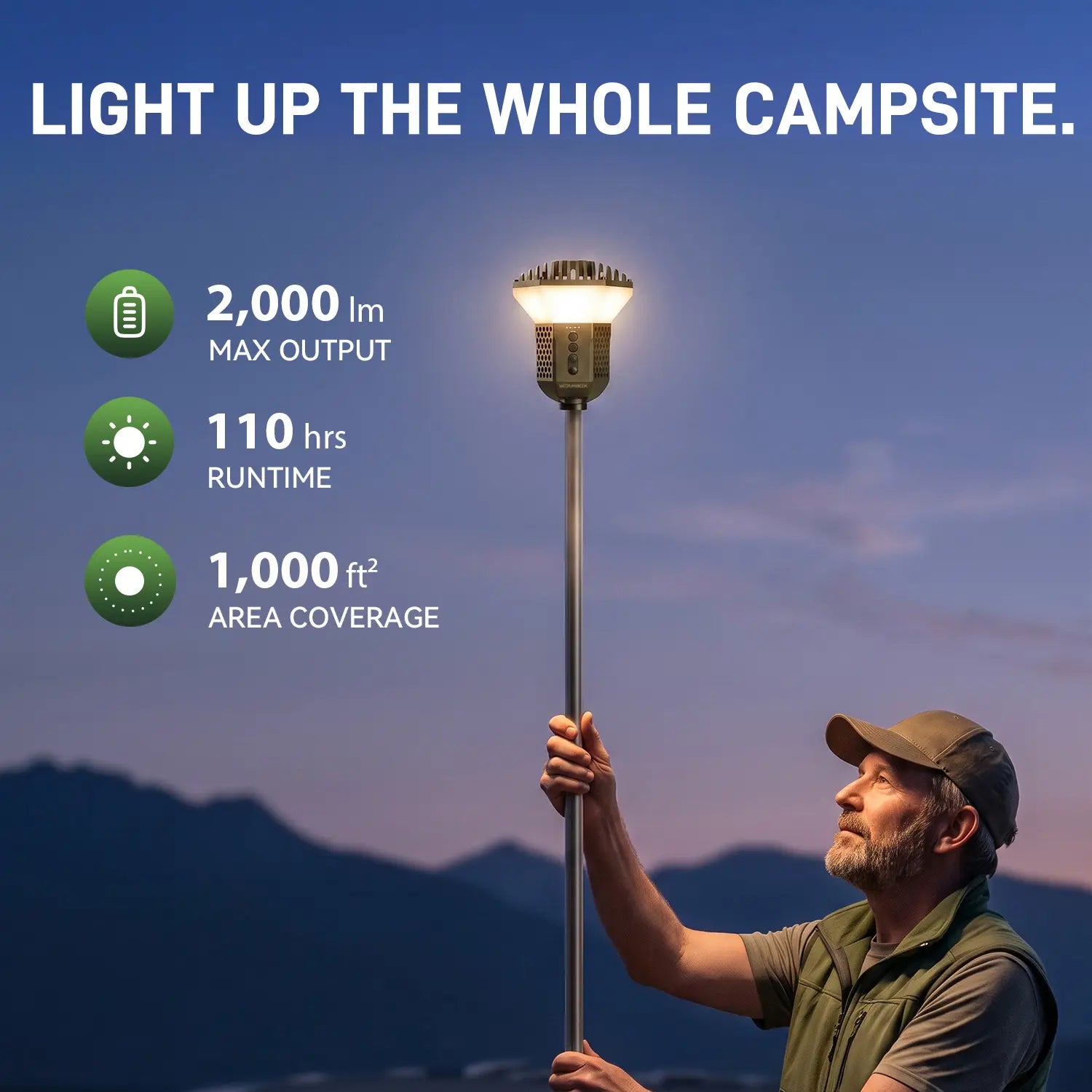 WOLFBOX TL2000 Telescopic Camping Light - WOLFBOX