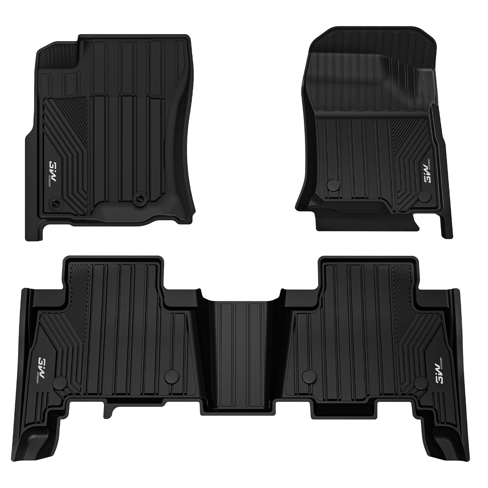 3W Lexus GX460 2014-2022 (Only for 5 Seats) Custom Floor Mats TPE Material & All-Weather Protection Vehicles & Parts 3w 2014-2022 GX460 2014-2022 1st&2nd Row Mats