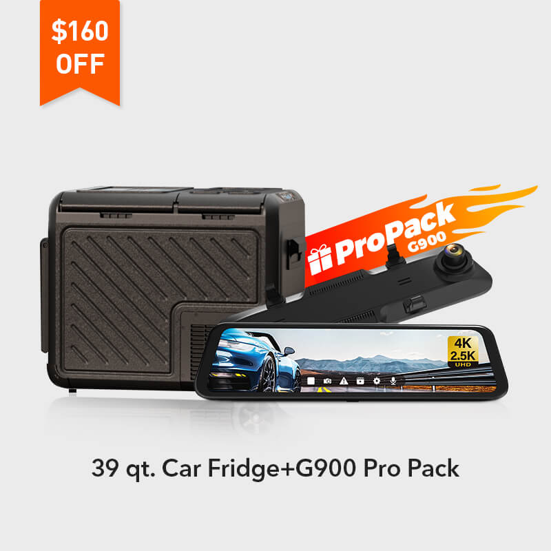 WOLFBOX 39qt. Car Fridge + G900 4+2.5K Smart Mirror Pro Pack  wolfboxdashcamera   