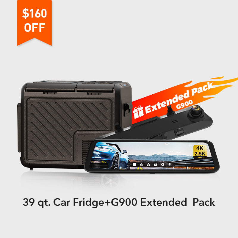 WOLFBOX 39qt. Car Fridge + G900 4+2.5K Smart Mirror Extended Pack  wolfboxdashcamera   