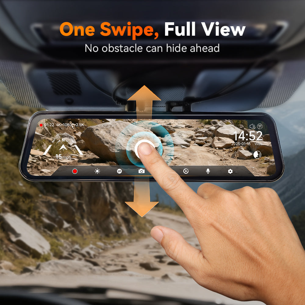 WOLFBOX G900 TriPro Bumper Version 3 Channel Rearview Mirror with Excl