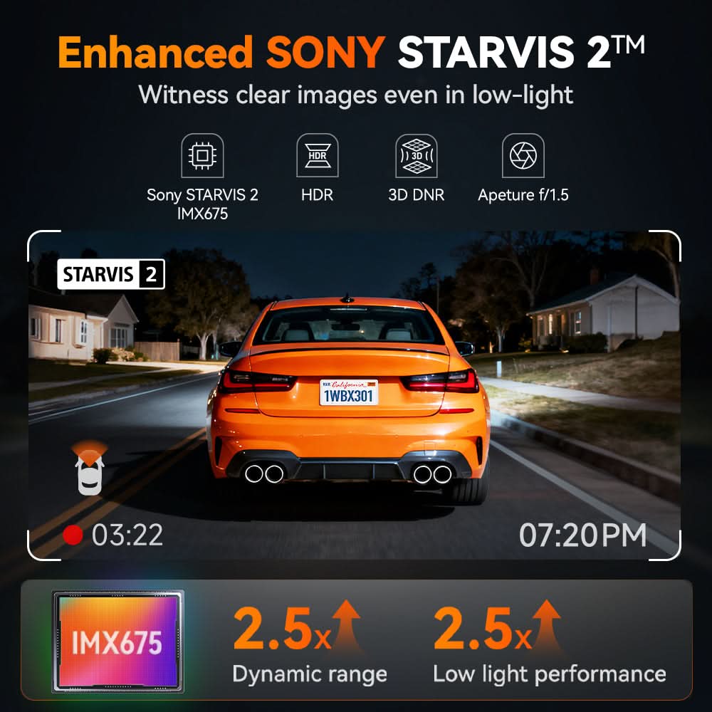 WOLFBOX X3 2.5K 60FPS STARVIS 2 IMX675 with ADAS  Mini Dash Cam - WOLFBOX