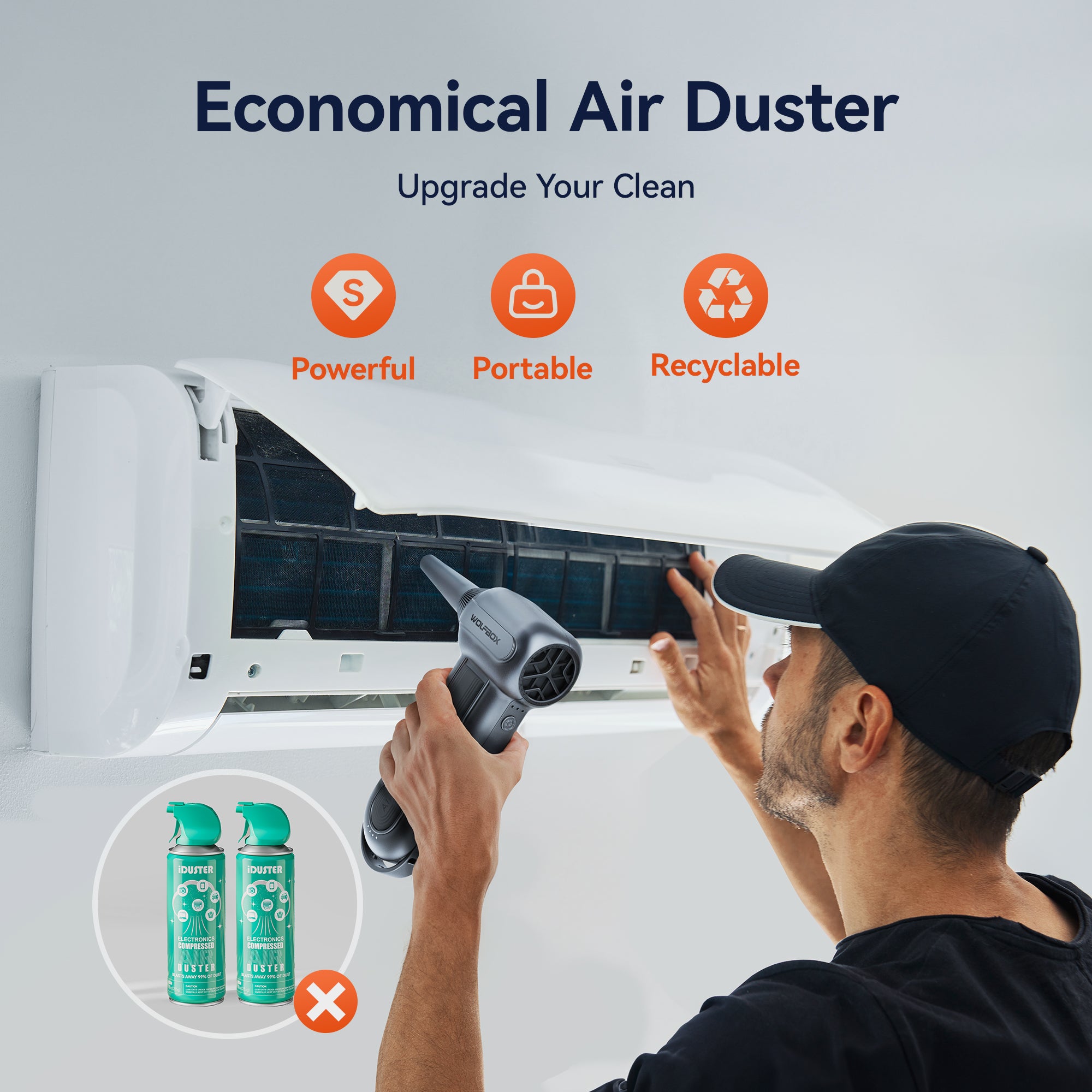 WOLFBOX Compressed Air Duster - Super Power Electric Air Duster WOLFBOX