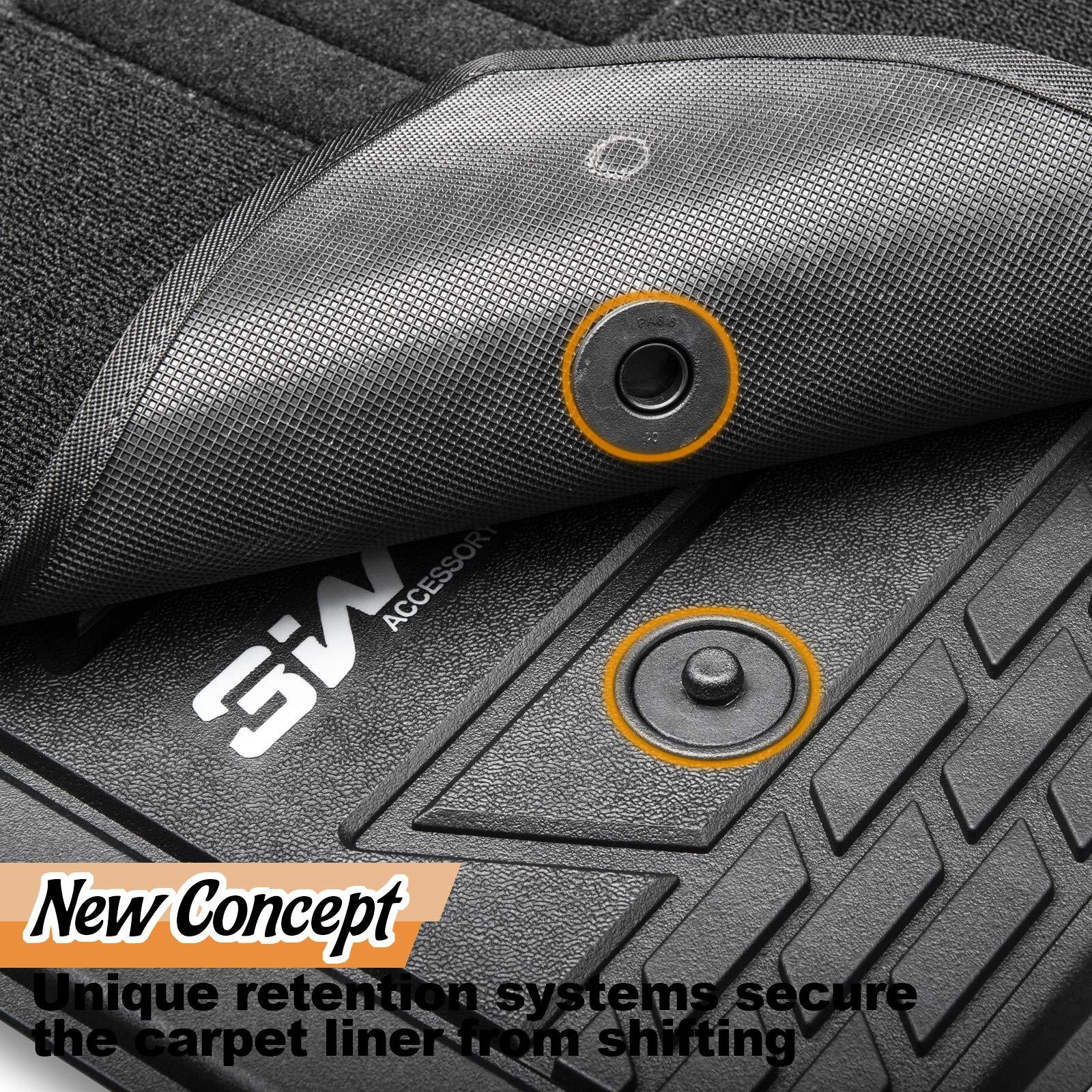 3W Sierra/Sierra Denali 1500 2019-2025 & GMC Sierra 2500HD/3500HD 2020-2025 Crew Cab Floor Mats TPE Material & All-Weather Protection Vehicles & Parts 3W   