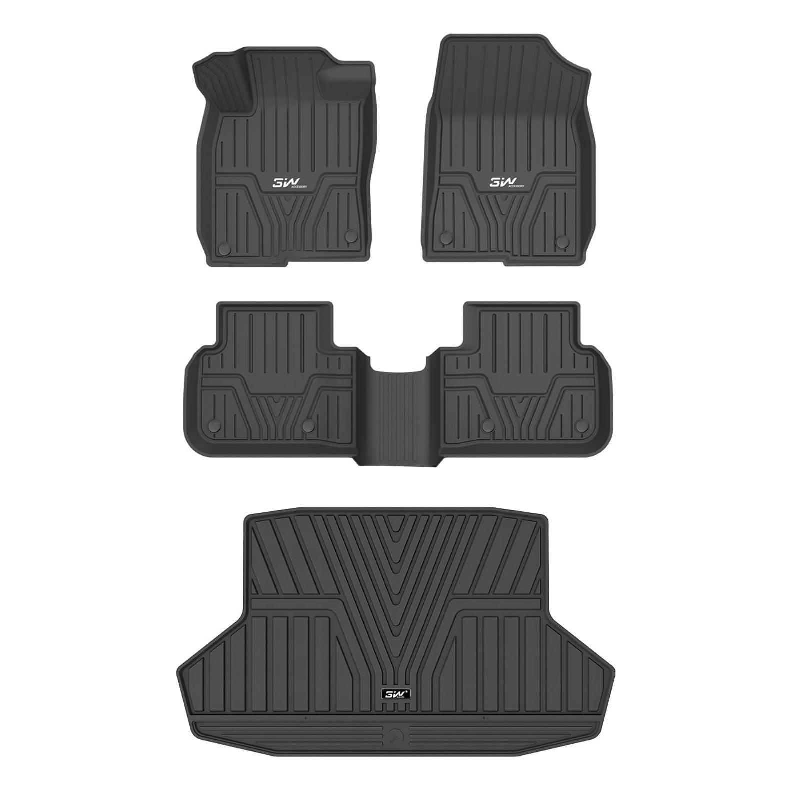 3W Honda Civic 2022-2024 (Non Hatchback) Custom Floor Mats Cargo Liner TPE Material & All-Weather Protection Vehicles & Parts 3W 2022-2024 Civic 2022-2024 1st&2nd Row+Trunk Mats