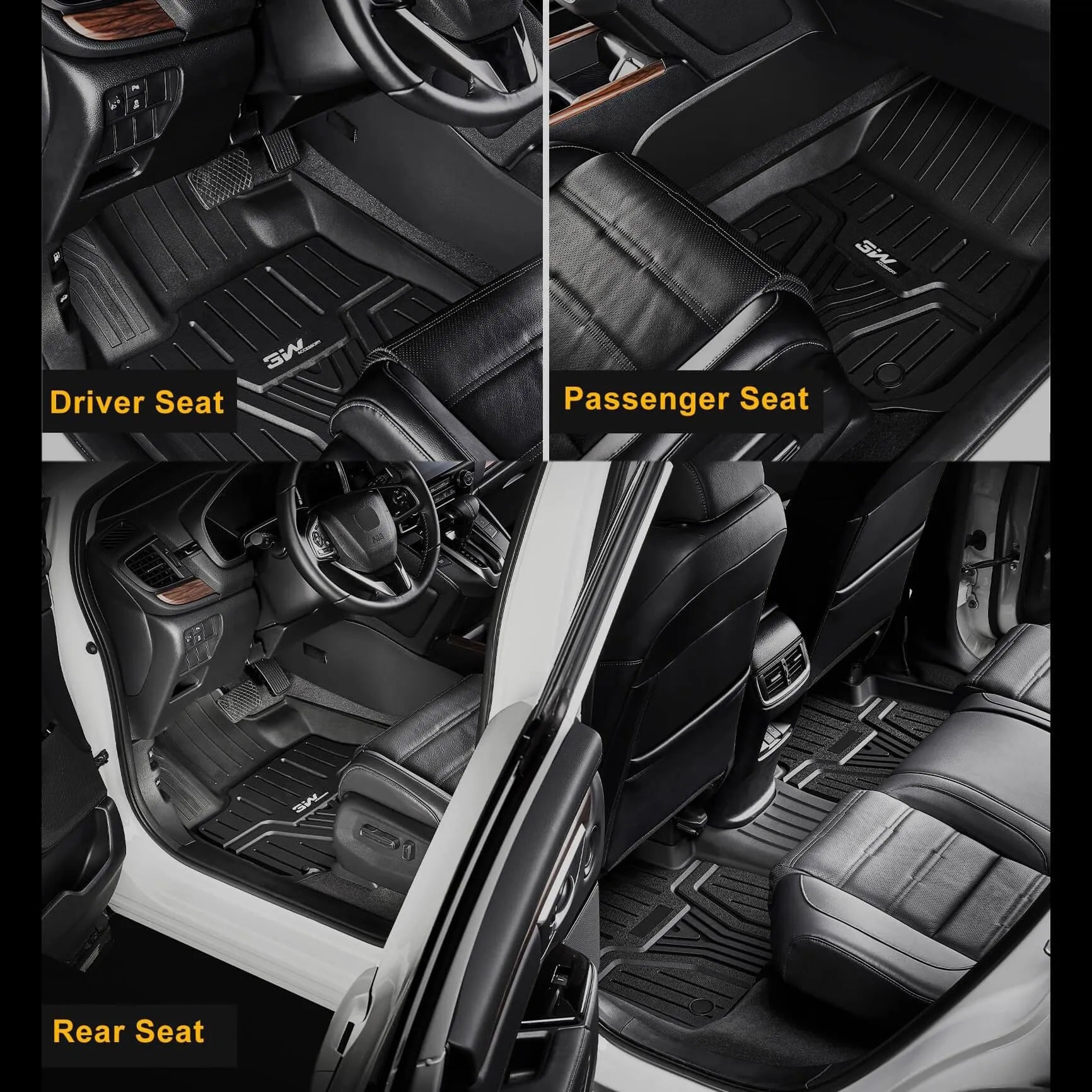 3W Honda CR-V 2017-2022 Floor Mats (Include Hybrid) / Trunk Mat (Non Hybrid) CRV Custom Mat TPE Material & All-Weather Protection Vehicles & Parts 3W   