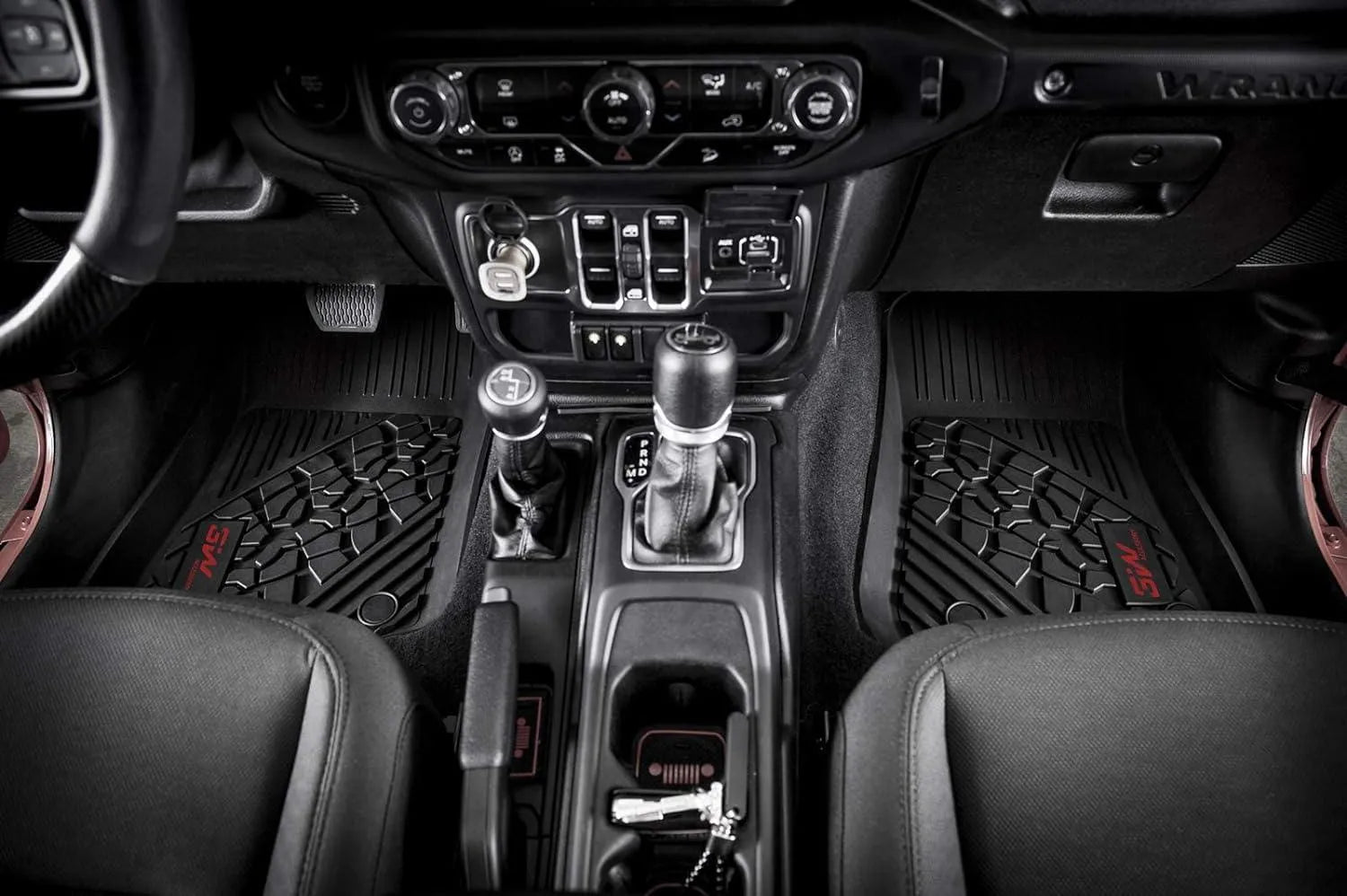 3W Jeep Wrangler 4XE Custom Floor Mats / Trunk Mat 2021-2025 Hybrid 4 Door Thorex™ All-Weather Protection Vehicles & Parts 3W