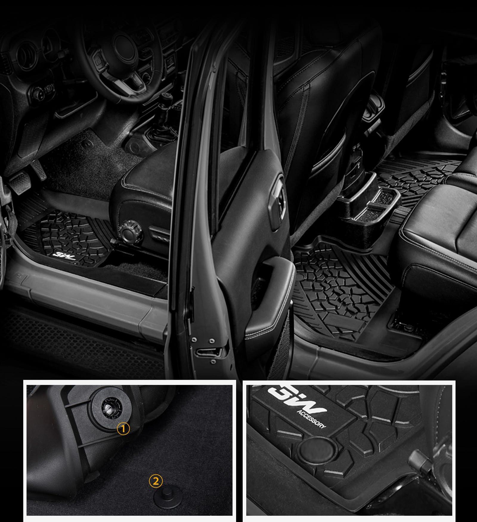 3W Jeep Wrangler JKU 2013-2018 Unlimited 4 Door Only Custom Floor Mats Thorex™ All-Weather Protection Vehicles & Parts 3w