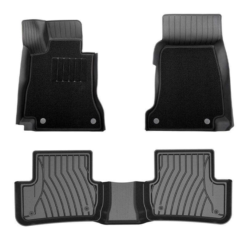 3W Mercedes-Benz CLA 2020-2024 Custom Floor Mats TPE Material & All-Weather Protection Vehicles & Parts 3w 2020-2024 CLA 2020-2024 1st&2nd Row Mats with Front Carpet