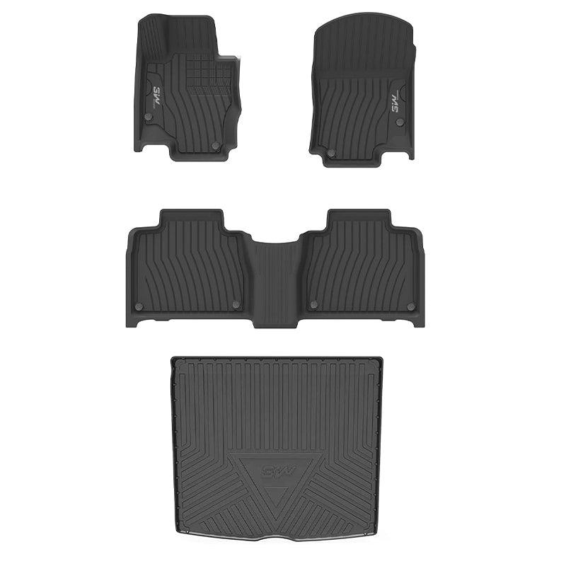 3W Mercedes-Benz GLE 2020-2024 Custom Floor Mats / Trunk Mat TPE Material & All-Weather Protection Vehicles & Parts 3w 2020-2024 GLE 2020-2024 1st&2nd Row Mats+Rear Trunk Mat