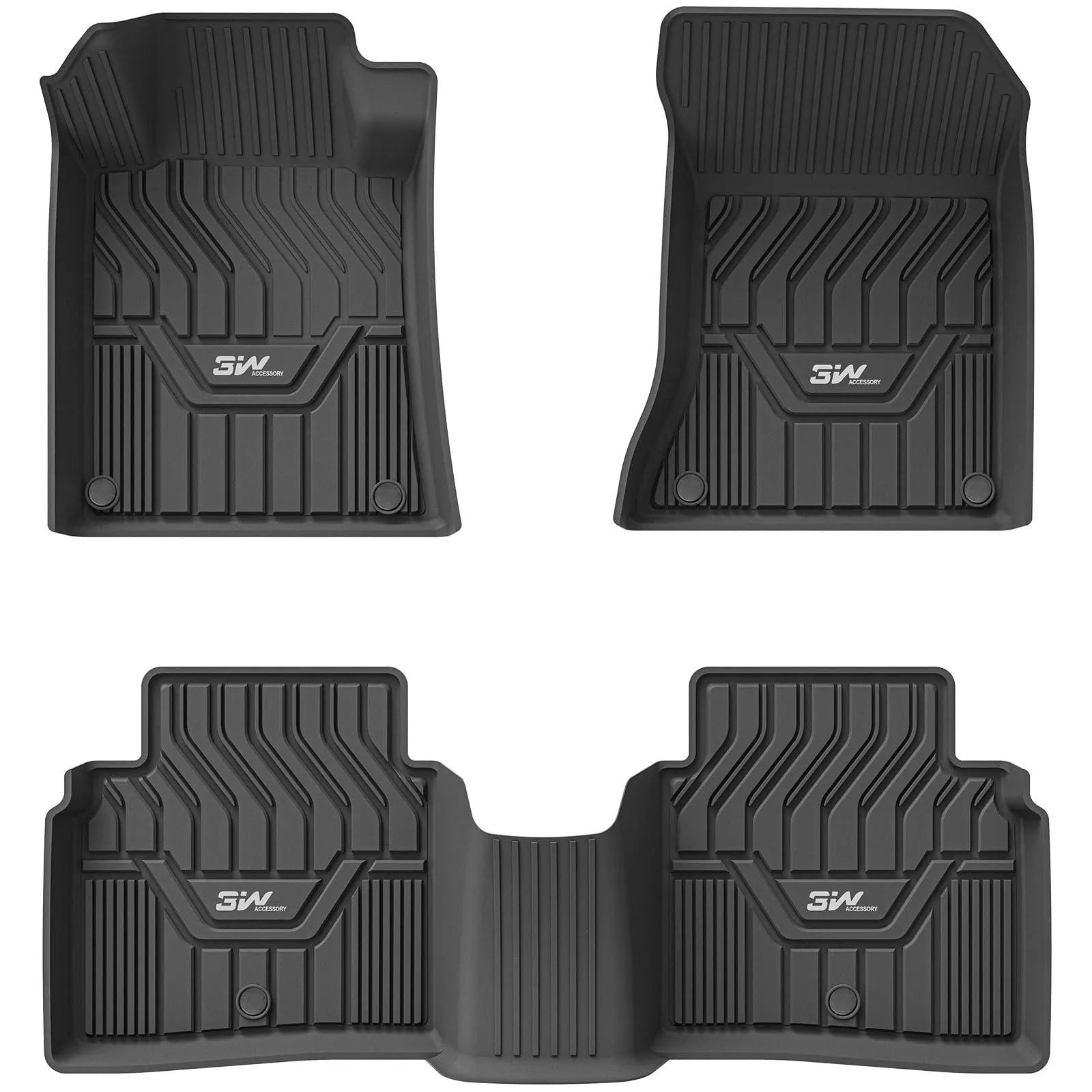 3W Nissan Altima 2019-2024 Custom Floor Mats TPE Material & All-Weather Protection Vehicles & Parts 3w 2019-2024 Altima 2019-2024 1st&2nd Row Mats