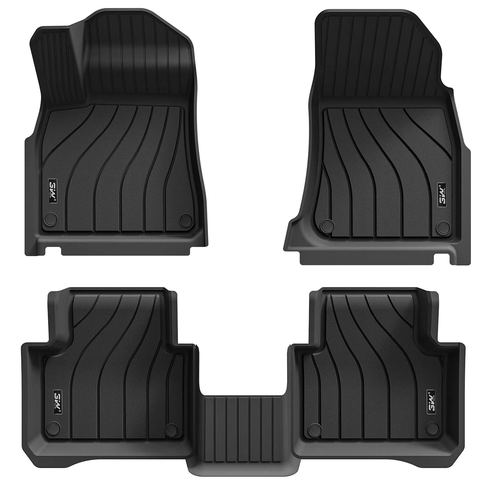 3W Porsche Cayenne 2019-2024 Custom Floor Mats TPE Material & All-Weather Protection Vehicles & Parts 3w 2019-2024 Cayenne 2019-2024 1st&2nd Row Mats