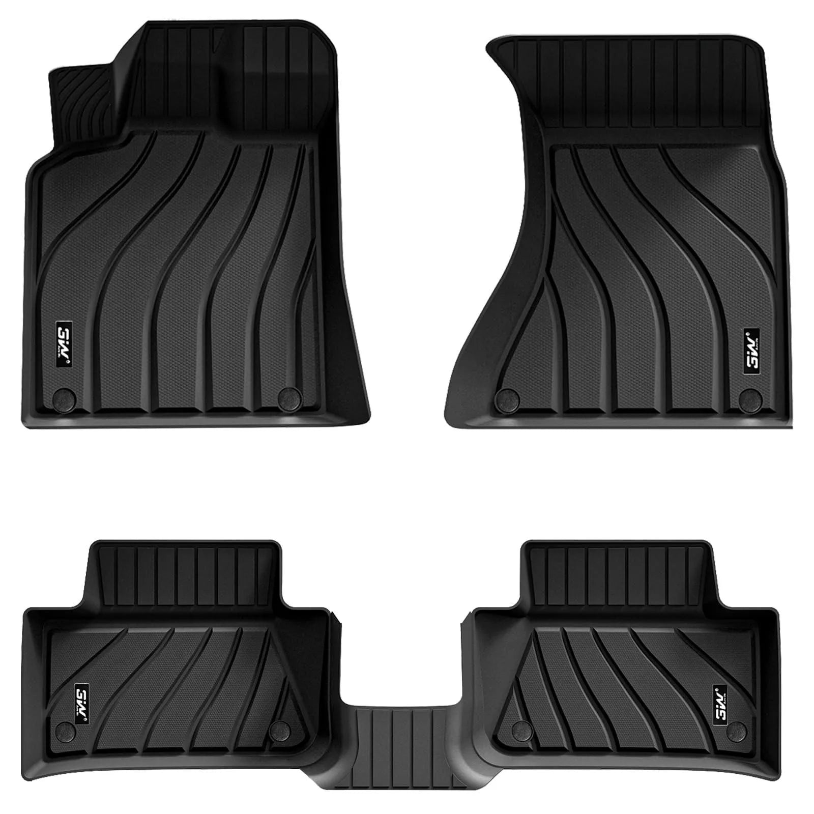 3W Porsche Macan 2014-2024 Custom Floor Mats TPE Material & All-Weather Protection Vehicles & Parts 3w 2014-2024 Macan 2014-2024 1st&2nd Row Mats