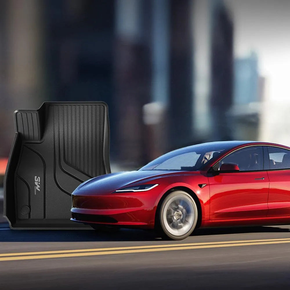 3W Tesla Model 3 2021-2023 Custom Floor Mats / Trunk Mats TPE Material & All-Weather Protection Vehicles & Parts 3W   