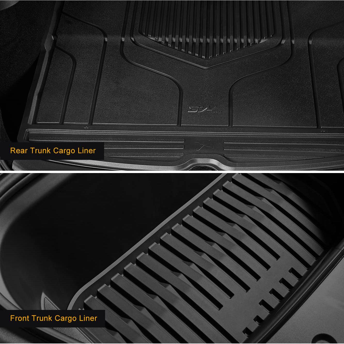 3W Tesla Model Y 2020-2024 Custom Floor Mats / Trunk Mats TPE Material & All-Weather Protection 5-Seater Vehicles & Parts 3w   